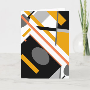 Gold Black Grey Diagonal Geometric on Whited Card