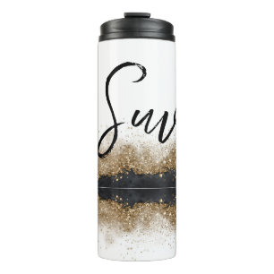 Gold & Black Hairstylist Salon Thermal Tumbler