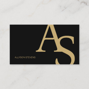 Gold Black Initials Logo Makeup Artist QR Code Business Card