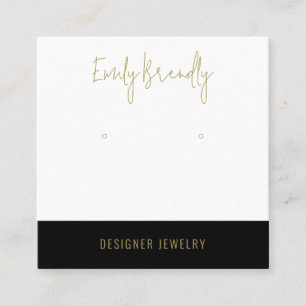 Gold Black Jewellery Earring Display Business Card