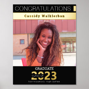 Gold Black Keepsake Photo Graduation Foil Prints