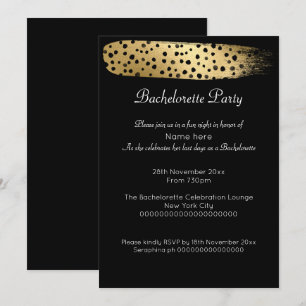GOLD BLACK LEOPARD BACHELORETTE INVITATION
