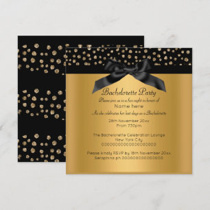 GOLD BLACK LEOPARD DIAMOND BACHELORETTE INVITATION