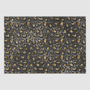 Gold Black Leopard Glitter Tissue Paper