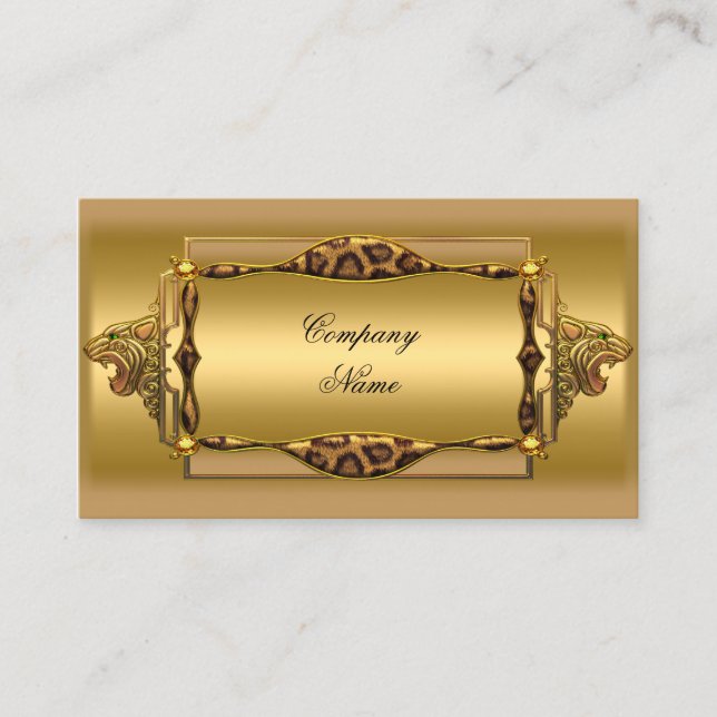 Gold Black Leopard Gold Elegant Boutique 4 Business Card (Front)