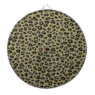 Gold Black Leopard Print Dartboard