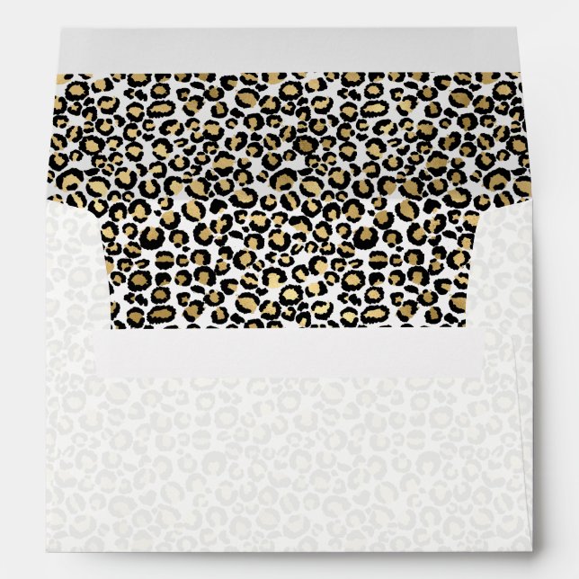 Gold Black Leopard Print Envelope (Back (Bottom))