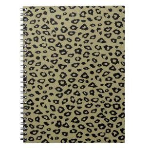 Gold Black Leopard Print Notebook