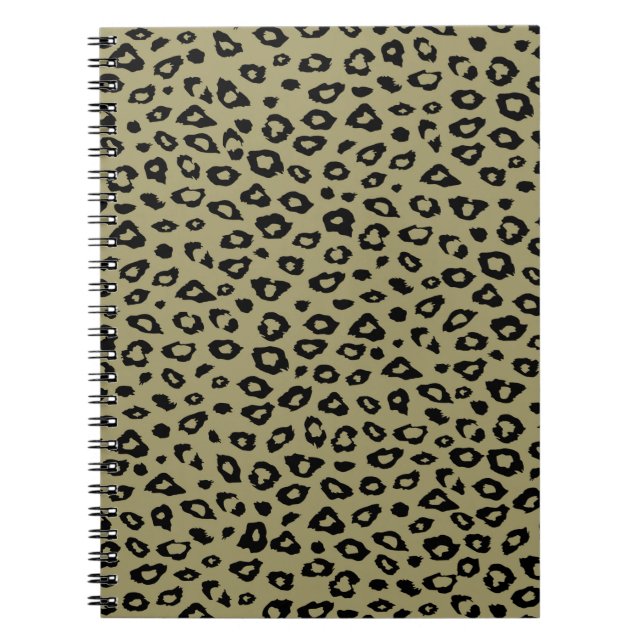 Gold Black Leopard Print Notebook (Front)