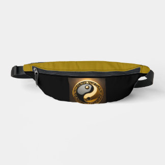 gold black logo style bum bags