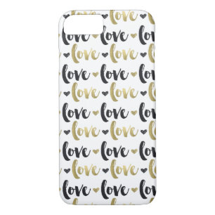 Gold Black Love Heart iPhone 8/7 Case