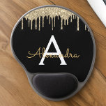 Gold Black Luxury Glitter Glam Monogram Name Gel Mouse Pad<br><div class="desc">Gold and Black Sparkle Glitter Monogram Name and Initial Mousepad (Mouse Pad). This makes the perfect sweet 16 birthday,  wedding,  bridal shower,  anniversary,  baby shower or bachelorette party gift for someone that loves glam luxury and chic styles.</div>