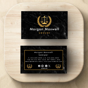 Gold Black Luxury Professional Lawyer Business Card