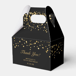 Gold & Black Luxury Thank You 50th Birthday Party Favour Box