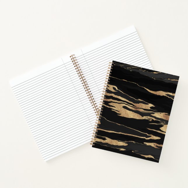 Gold Black Marble Abstract Painting Notebook (Inside)