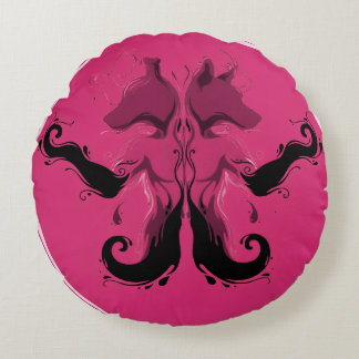 Gold Black marble art Round Cushion