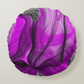 Gold Black marble art Round Cushion