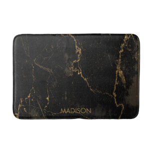 Gold Black Marble Bath Mat