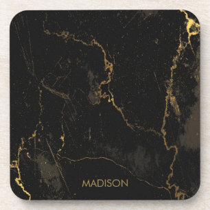 Gold Black Marble Coaster