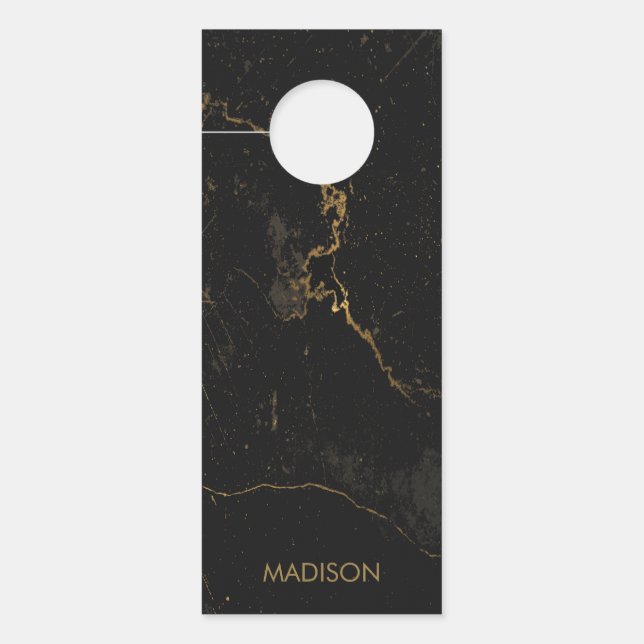 Gold Black Marble Door Hanger (Front)