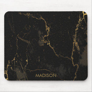 Gold Black Marble Mouse Pad