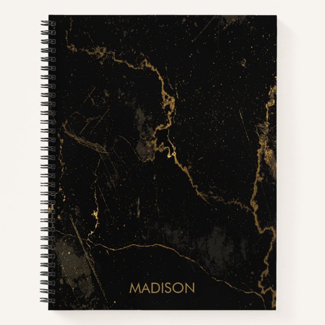 Gold Black Marble Notebook (Front)