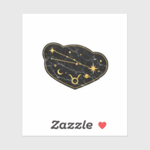 Gold & Black Marble Taurus Zodiac Sticker