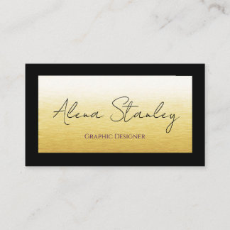 Gold Black Minimalist  Business Card
