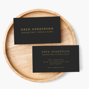 Gold Black   Minimalist Modern Elegant Stylish Business Card