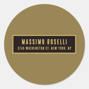 Gold & Black Minimalist Professional Modern Classic Round Sticker