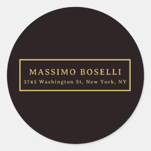 Gold & Black Minimalist Professional Modern Classic Round Sticker