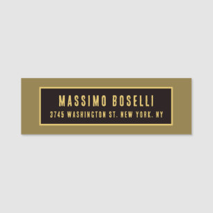 Gold & Black Minimalist Professional Modern Name Tag