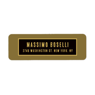 Gold & Black Minimalist Professional Modern Return Address Label