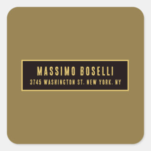 Gold & Black Minimalist Professional Modern Square Sticker