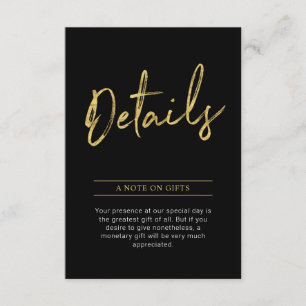Gold & Black Modern Adult Birthday Party Insert