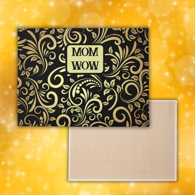 Gold & Black - MOM - WOW |  Doormat (Creator Uploaded)