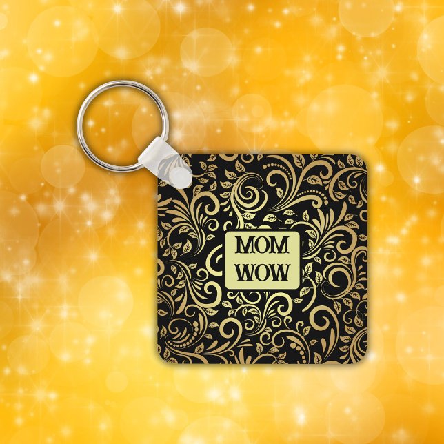 Gold & Black - MOM - WOW |  Key Ring (Creator Uploaded)