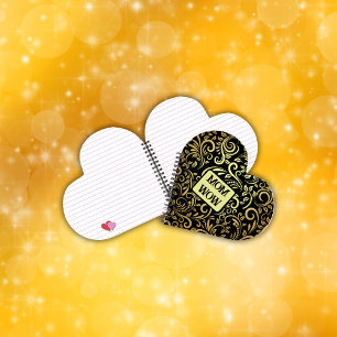Gold & Black - MOM - WOW   Spiral  Notebook