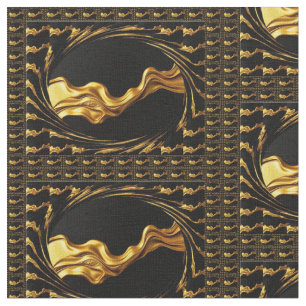 Gold Black Monochrome Combed Cotton Quilting Mater Fabric