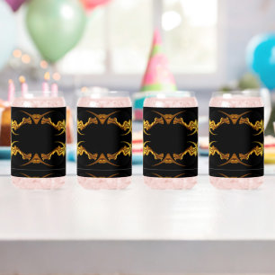 Gold Black Monochrome Opulent Swirl Liquid Achempo Can Glass