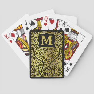 Gold Black Monogrammed Vintage Luxury Personalised Playing Cards