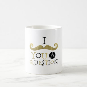 Gold Black Moustache Coffee Mug