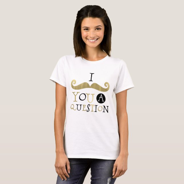 Gold Black Moustache T-Shirt (Front Full)
