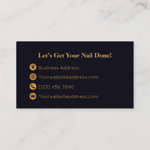 Gold Black Nail Tech Business Card