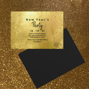 Gold & Black New Year's Eve Party  Invitation