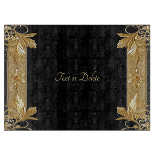 Gold Black Ornate Floral Cutting Board