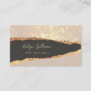 Gold black paper texture business card