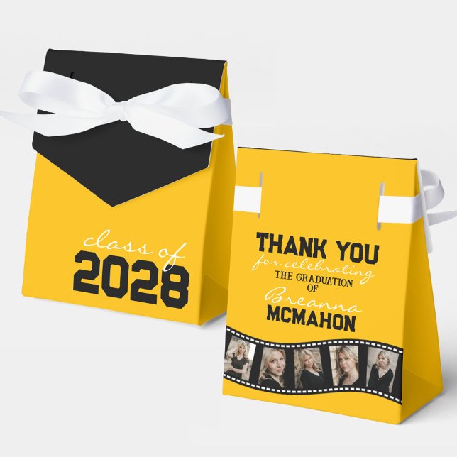 Gold & Black Photo Collage Filmstrip Favour Box (Creator Uploaded)