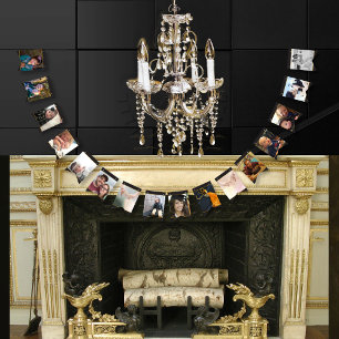 Gold Black Photo Graduation Anniversary Party Bunting
