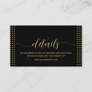 Gold & Black Polka Dot Personalised wedding Enclosure Card